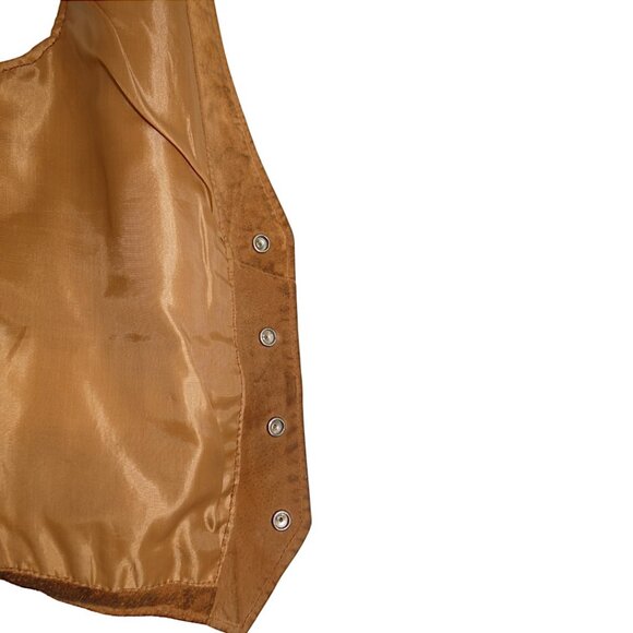 Global Identity G III Men's Thrashed Rugged Western Leather Suede Cowboy XL Vest - Picture 13 of 14